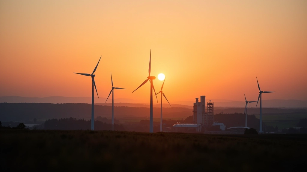 Deutsche Energieinfrastruktur zeigt Kombination aus erneuerbaren Energien und Industrieanlagen