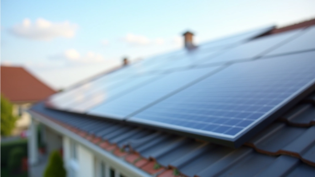 Moderne Solaranlage auf einem Wohnhaus mit installierten Paneelen